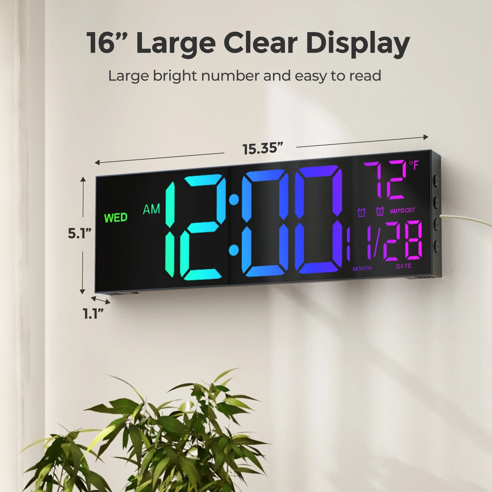 digital big wall clock