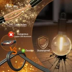 Outdoor String Lights,100 Feet Led Patio Globe Lights with Plastic Bulbs,Waterproof