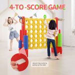 UNICOO® Giant 4 in a Row Connect Games, 4-to-Score Yard Game for Kids and Adults Indoor Outdoor Party Family Connect Game Set with Basketball Hoop, Ring Toss Game & Carrying Bag (Black & Grey) - Image 3