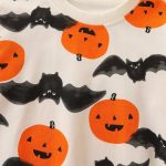 HILEELANG Toddler Boy Sweatshirts Halloween Pumpkin Bat Crewneck Pullover Cotton Autumn Top Shirts 5T - Image 2