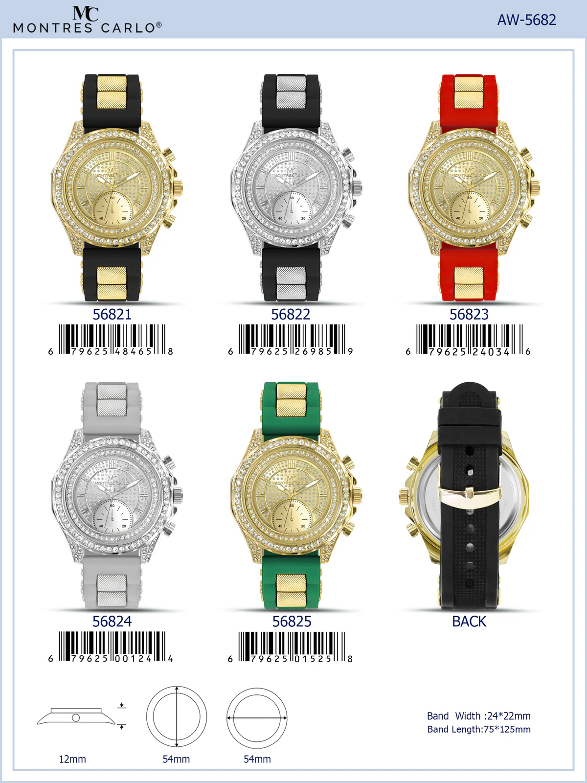 Montres Carlo Silicon Band Watch