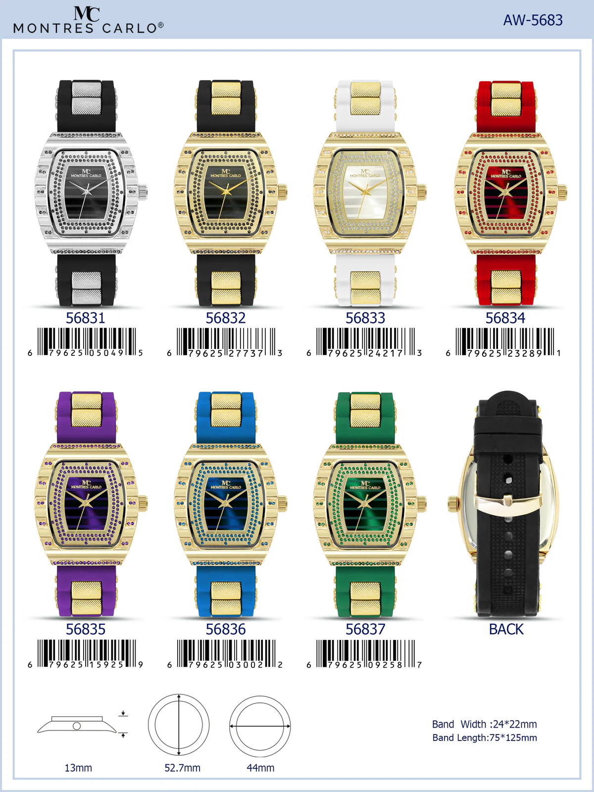 Montres Carlo Silicon Band Watch