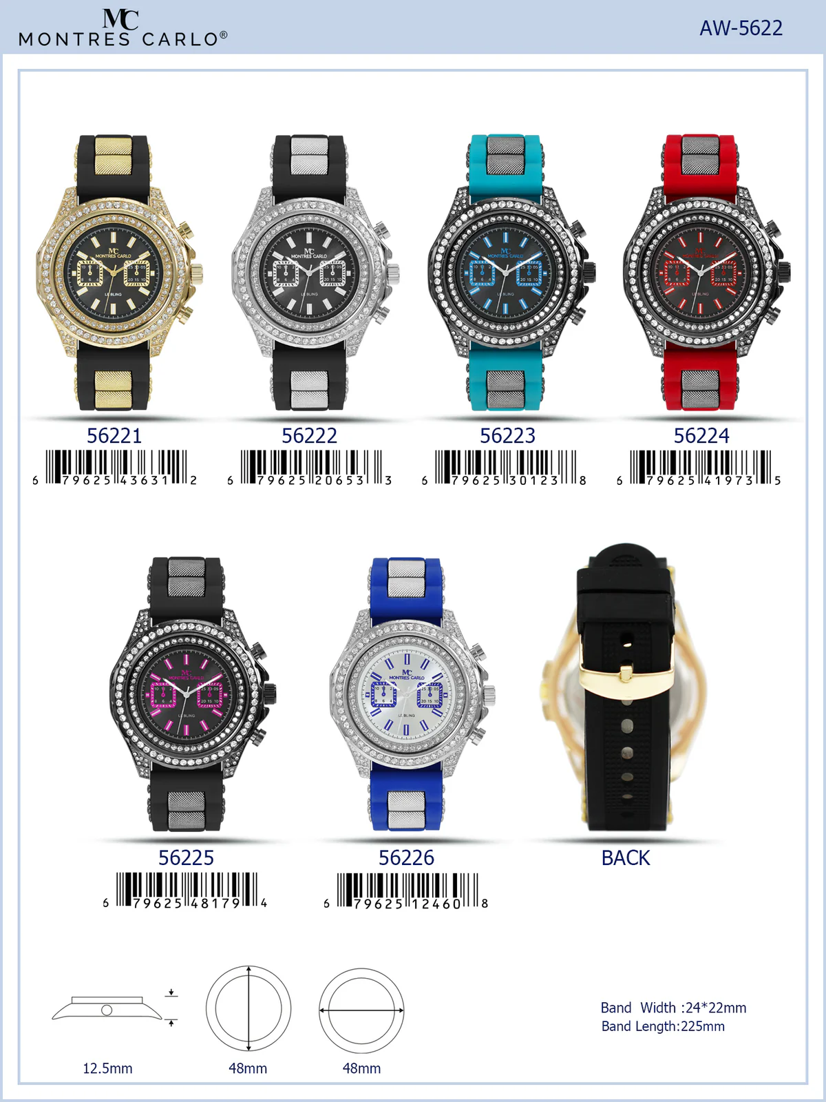 Montres Carlo Silicon Band Watch