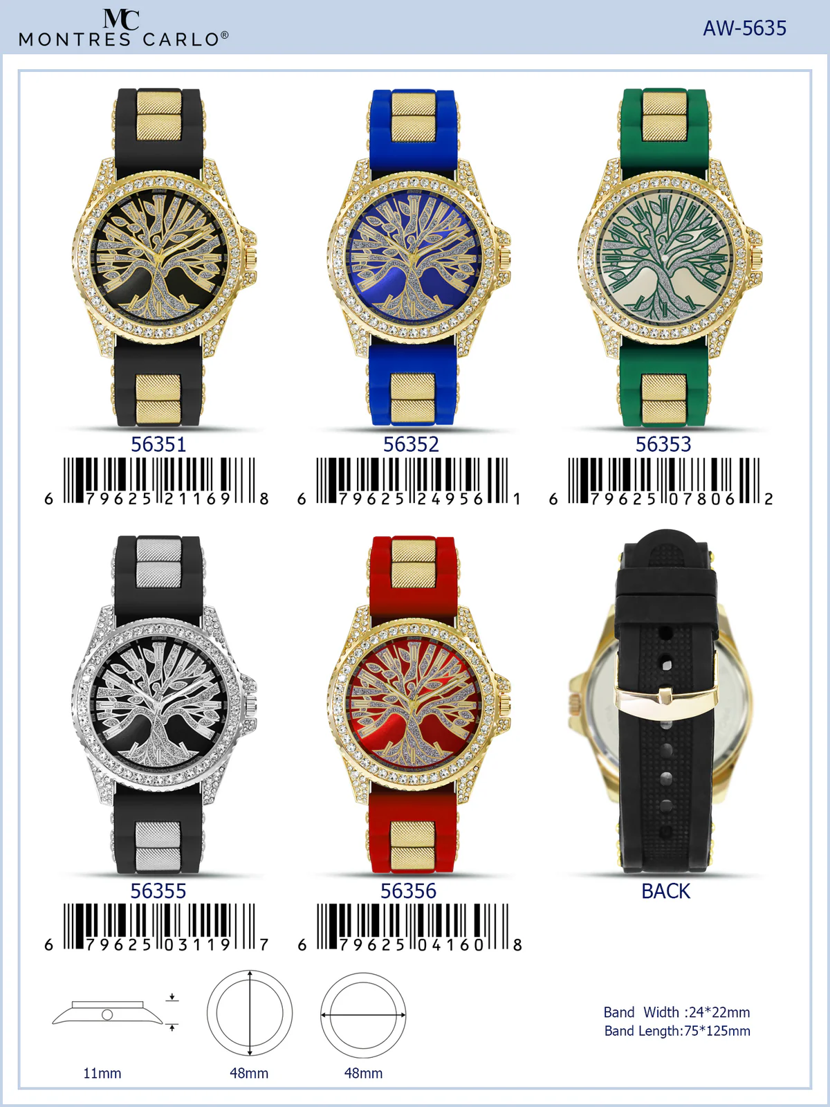 Montres Carlo Silicon Band Watch