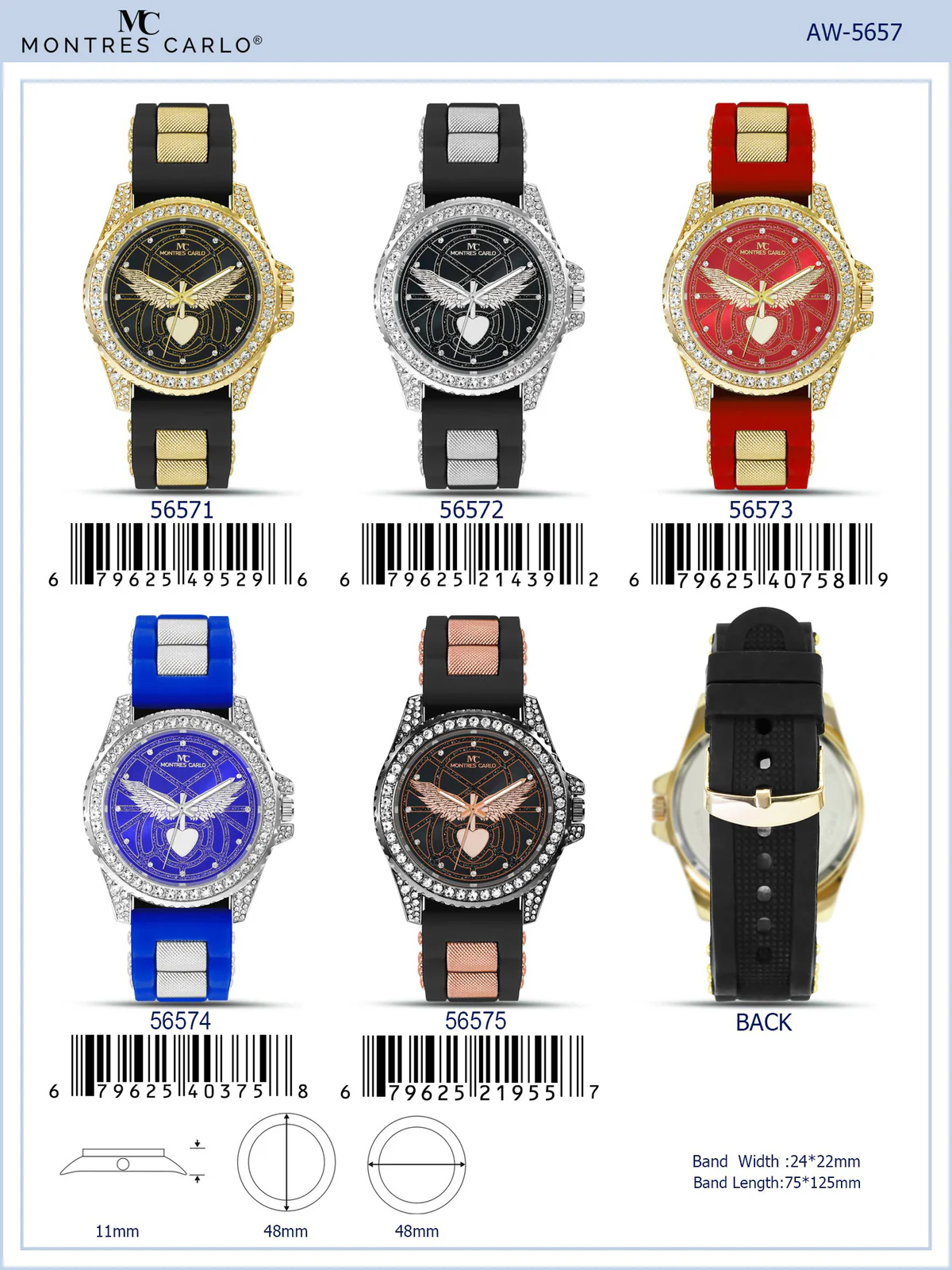 Montres Carlo Silicon Band Watch