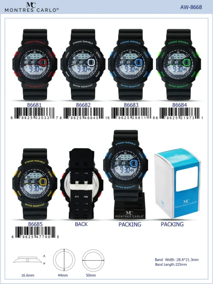 Montres Carlo Digital Watch